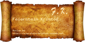 Feierstein Kristóf névjegykártya